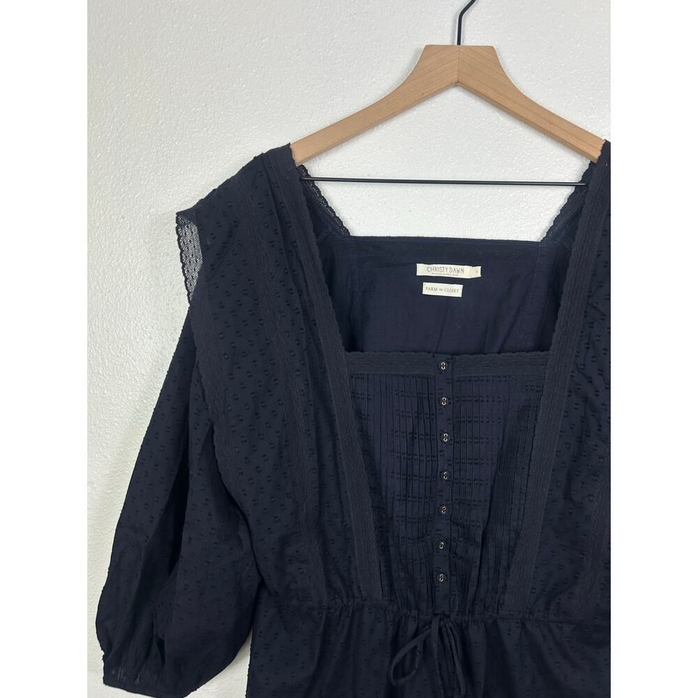 Christy Dawn The Anne Dress Black Anthracite Sz Large Cottagecore Praire Peasant - Picture 6 of 10